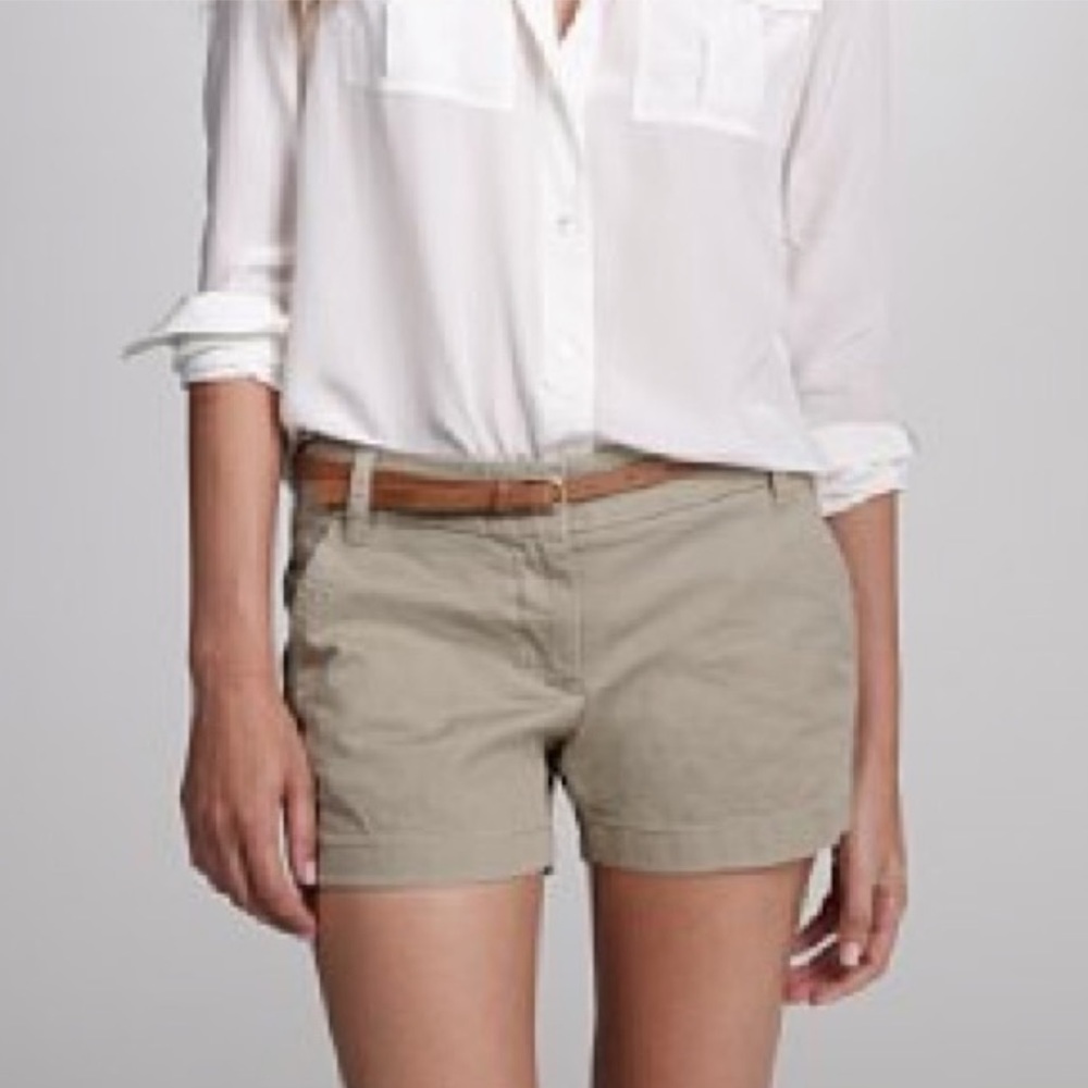 J. Crew NWOT Tan Utility Chino Classic Twill Cotton Roll Up Shorts size 12 - Picture 2 of 15